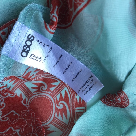 Asos Sheer Sleeveless Medallion Tie Front Blouse 2 - Picture 4 of 5